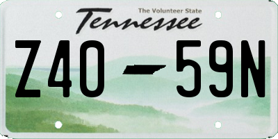 TN license plate Z4059N