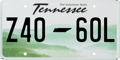 TN license plate Z4060L