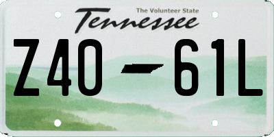 TN license plate Z4061L