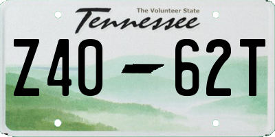 TN license plate Z4062T