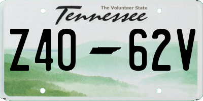 TN license plate Z4062V