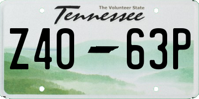 TN license plate Z4063P