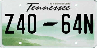 TN license plate Z4064N
