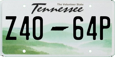 TN license plate Z4064P