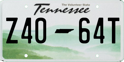 TN license plate Z4064T