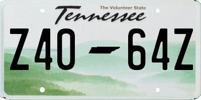 TN license plate Z4064Z