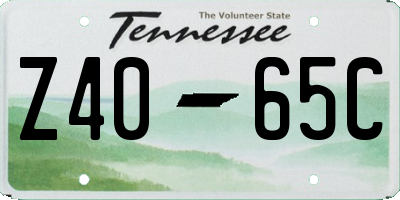TN license plate Z4065C