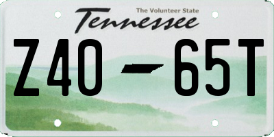 TN license plate Z4065T