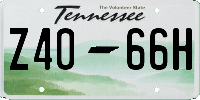 TN license plate Z4066H
