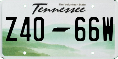 TN license plate Z4066W