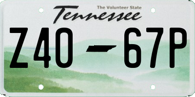 TN license plate Z4067P