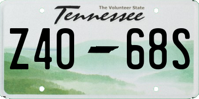 TN license plate Z4068S