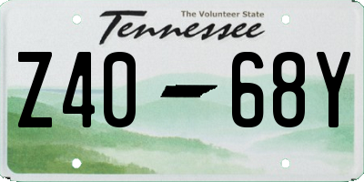 TN license plate Z4068Y