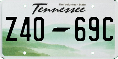 TN license plate Z4069C