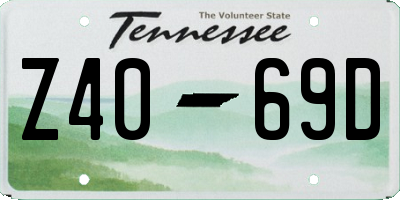 TN license plate Z4069D