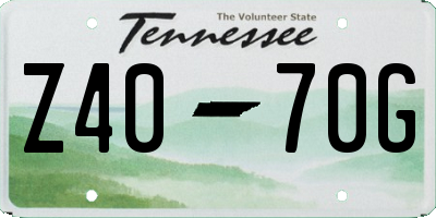 TN license plate Z4070G