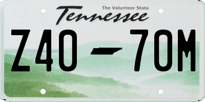 TN license plate Z4070M