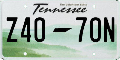 TN license plate Z4070N