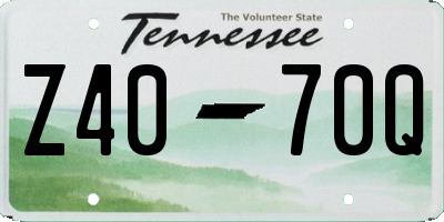 TN license plate Z4070Q