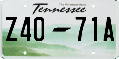 TN license plate Z4071A