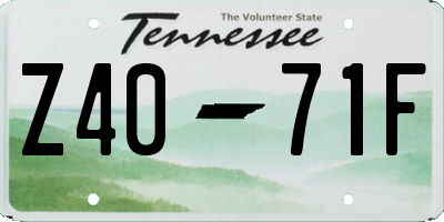 TN license plate Z4071F
