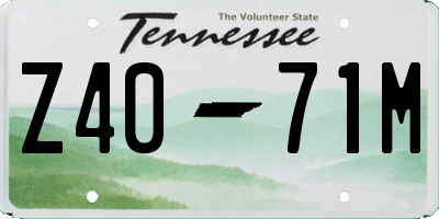 TN license plate Z4071M