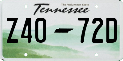TN license plate Z4072D