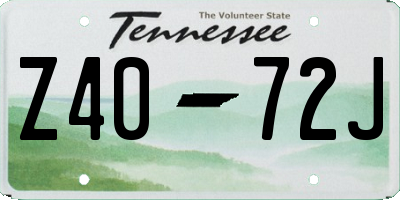 TN license plate Z4072J