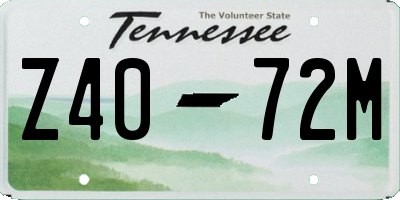 TN license plate Z4072M