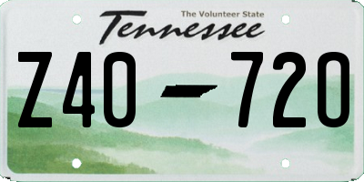 TN license plate Z4072O