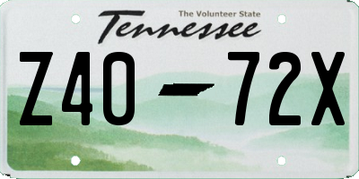 TN license plate Z4072X