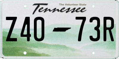TN license plate Z4073R