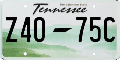 TN license plate Z4075C