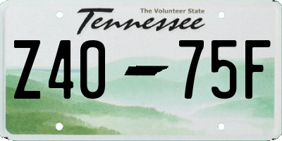 TN license plate Z4075F