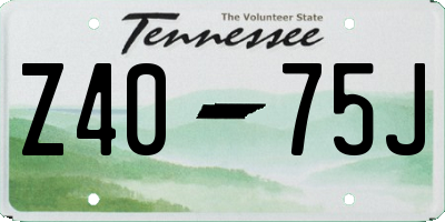 TN license plate Z4075J