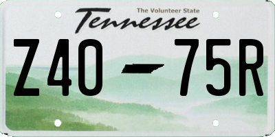 TN license plate Z4075R
