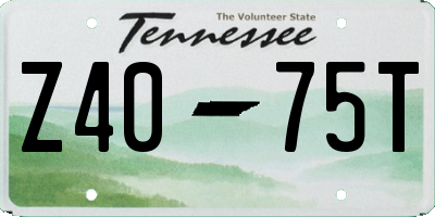 TN license plate Z4075T