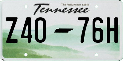 TN license plate Z4076H