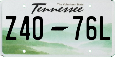 TN license plate Z4076L