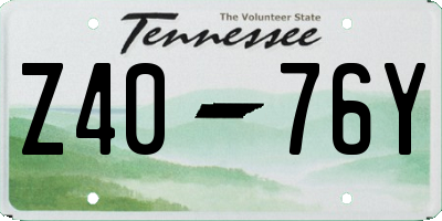 TN license plate Z4076Y