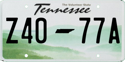 TN license plate Z4077A