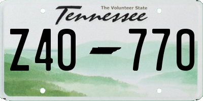 TN license plate Z4077O