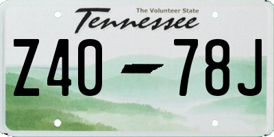 TN license plate Z4078J