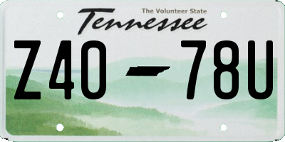 TN license plate Z4078U