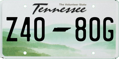 TN license plate Z4080G
