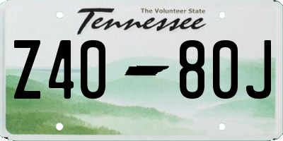 TN license plate Z4080J