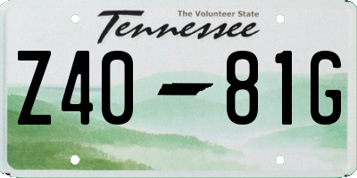 TN license plate Z4081G