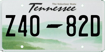 TN license plate Z4082D
