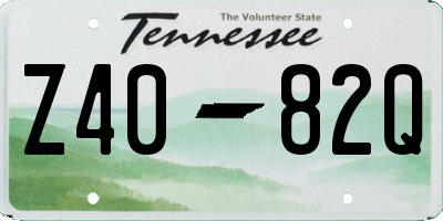 TN license plate Z4082Q