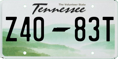TN license plate Z4083T